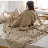 NNEDSZ Cotton Waffle Blanket - Air Conditioning Blanket/Throw/Summer Quilt, 200*230cm,Yellow