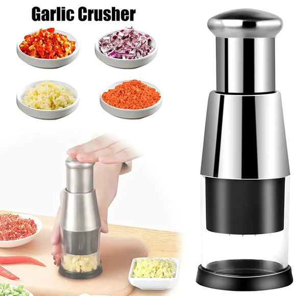 NNEDSZ 2PCS Manual Garlic Press - Stainless Steel Crushing and Mashing Tool for Kitchen Use