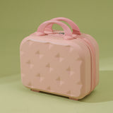 NNEDSZ Pink 14-inch Mini Handheld Luggage Case - Stylish Makeup and Storage Box with ABS Shell