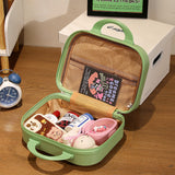 NNEDSZ Pink 14-inch Mini Handheld Luggage Case - Stylish Makeup and Storage Box with ABS Shell