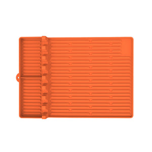 NNEDSZ Orange Silicone BBQ Grilling Mat - Heat Resistant Side Rack Protector for Grills and Baking Trays
