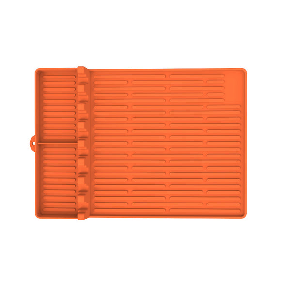NNEDSZ Orange Silicone BBQ Grilling Mat - Heat Resistant Side Rack Protector for Grills and Baking Trays