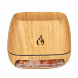 NNEDSZ Wooden LED Flame Aromatherapy Diffuser with Humidifier - Ambient Light Essential Oil Diffuser