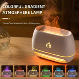 NNEDSZ Wooden LED Flame Aromatherapy Diffuser with Humidifier - Ambient Light Essential Oil Diffuser