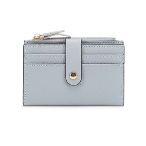 NNEDSZ 3 PCS Wallets Blue Women's Small Zipper Snap Card Wallet, Ladies PU Leather Credit Card Holder with Coin Pocke