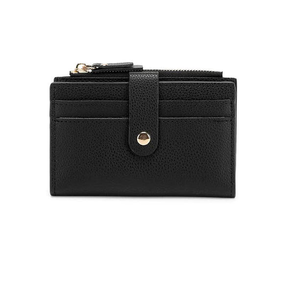 NNEDSZ 3 PCS Wallets Black Women's Small Zipper Snap Card Wallet, Ladies PU Leather Credit Card Holder with Coin Pocke