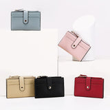 NNEDSZ 3 PCS Wallets Black Women's Small Zipper Snap Card Wallet, Ladies PU Leather Credit Card Holder with Coin Pocke