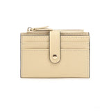 NNEDSZ 3 PCS Wallets Apricot Women's Small Zipper Snap Card Wallet, Ladies PU Leather Credit Card Holder with Coin Pocke