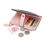 NNEDSZ 3 PCS Wallets Red Women's Small Zipper Snap Card Wallet, Ladies PU Leather Credit Card Holder with Coin Pocke