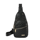 NNEDSZ Black Women's Quilted Sling Bag - Stylish Crossbody Shoulder Backpack