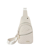 NNEDSZ White Women's Quilted Sling Bag - Stylish Crossbody Shoulder Backpack