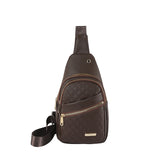 NNEDSZ Dark Brown Women's Quilted Sling Bag - Stylish Crossbody Shoulder Backpack