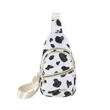 NNEDSZ Black-white Women's Quilted Sling Bag - Stylish Crossbody Shoulder Backpack