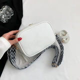 NNEDSZ White Trendy Crossbody Shoulder Bag with Tassel Accent - Compact and Stylish