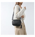 NNEDSZ Green Trendy Crossbody Shoulder Bag with Tassel Accent - Compact and Stylish