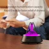 NNEDSZ Black Pyramid Flame Mist Humidifier with Ambient Lighting - Ultrasonic Aromatherapy Diffuser