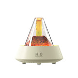 NNEDSZ White Pyramid Flame Mist Humidifier with Ambient Lighting - Ultrasonic Aromatherapy Diffuser