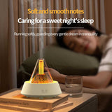 NNEDSZ White Pyramid Flame Mist Humidifier with Ambient Lighting - Ultrasonic Aromatherapy Diffuser