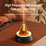 NNEDSZ White Pyramid Flame Mist Humidifier with Ambient Lighting - Ultrasonic Aromatherapy Diffuser