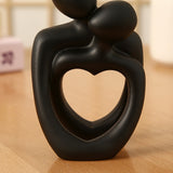 NNEDSZ White Romantic Couple Figurine with Heart Design - Modern Minimalist Decorative Statue