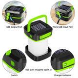 NNEDSZ Green Collapsible Solar LED Camping Lantern with USB Charging - Portable Outdoor Light