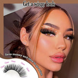 NNEDSZ 3 PCS DIY Lash Clusters Kit - 100D Fluffy & Thick False Eyelashes with Adhesive and Tools