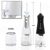 NNEDSZ Black 300ML Cordless Water Flosser with 5 Nozzles - Rechargeable Portable Oral Irrigator