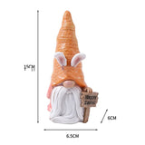 NNEDSZ Easter Bunny Gnome Figurines - Handmade Carrot Hat Decorations for Easter Home Decor