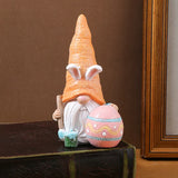 NNEDSZ Easter Egg Easter Bunny Gnome Figurines - Handmade Carrot Hat Decorations for Easter Home Decor