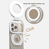 NNEDSZ Foldable Clip-On Selfie Ring Light with Stand - Adjustable Brightness for Smartphones