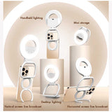 NNEDSZ Foldable Clip-On Selfie Ring Light with Stand - Adjustable Brightness for Smartphones