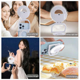 NNEDSZ Foldable Clip-On Selfie Ring Light with Stand - Adjustable Brightness for Smartphones