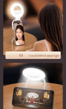 NNEDSZ Foldable Clip-On Selfie Ring Light with Stand - Adjustable Brightness for Smartphones
