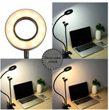NNEDSZ Flexible LED Ring Light with Phone Holder - Adjustable Brightness & Clip Base