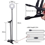 NNEDSZ Flexible LED Ring Light with Phone Holder - Adjustable Brightness & Clip Base