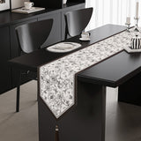 NNEDSZ crushed Flower Elegant Green Botanical Table Runner with Tassels - 30x180cm