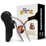 NNEDSZ Black Ergonomic Lever-Action Corkscrew Wine Opener with Foil Cutter