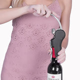 NNEDSZ Black Ergonomic Lever-Action Corkscrew Wine Opener with Foil Cutter