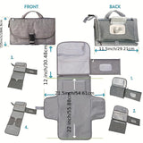 NNEDSZ Grey Portable Baby Diaper Changing Pad with Storage Pockets - Travel Essentials for Parents