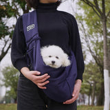 NNEDSZ Nevy Blue Adjustable Pet Sling Carrier Bag - Comfortable and Hands-Free Design