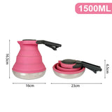 NNEDSZ Blue 304 Stainless Steel Collapsible Silicone Tea Kettle - Portable and Heat-Resistant Design