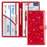 NNEDSZ Red Sparkling Document Organizer Wallet - 24x12.8cm, Lightweight and Durable