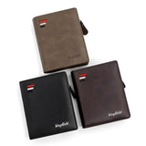 NNEDSZ Black Men’s RFID Blocking Leather Wallet - Slim and Compact Design