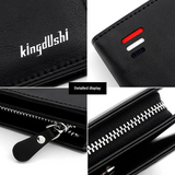 NNEDSZ Black Men’s RFID Blocking Leather Wallet - Slim and Compact Design