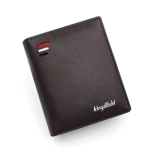 NNEDSZ Dark Brown Men's RFID Blocking Leather Wallet - Slim and Compact Design