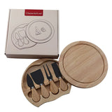 NNEDSZ Black Premium Wooden Cheese Board Set with Knives - Perfect for Entertaining
