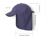 NNEDSZ Red UV Protection Outdoor Sun Hat with Neck Flap - Lightweight and Breathable