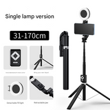 NNEDSZ Single Light 3-in-1 Bluetooth Selfie Stick with Tripod and Remote Control - Adjustable for Smartphones