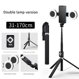 NNEDSZ Double Light 3-in-1 Bluetooth Selfie Stick with Tripod and Remote Control - Adjustable for Smartphones