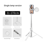 NNEDSZ White Single Light 3-in-1 Bluetooth Selfie Stick with Tripod and Remote Control - Adjustable for Smartphones